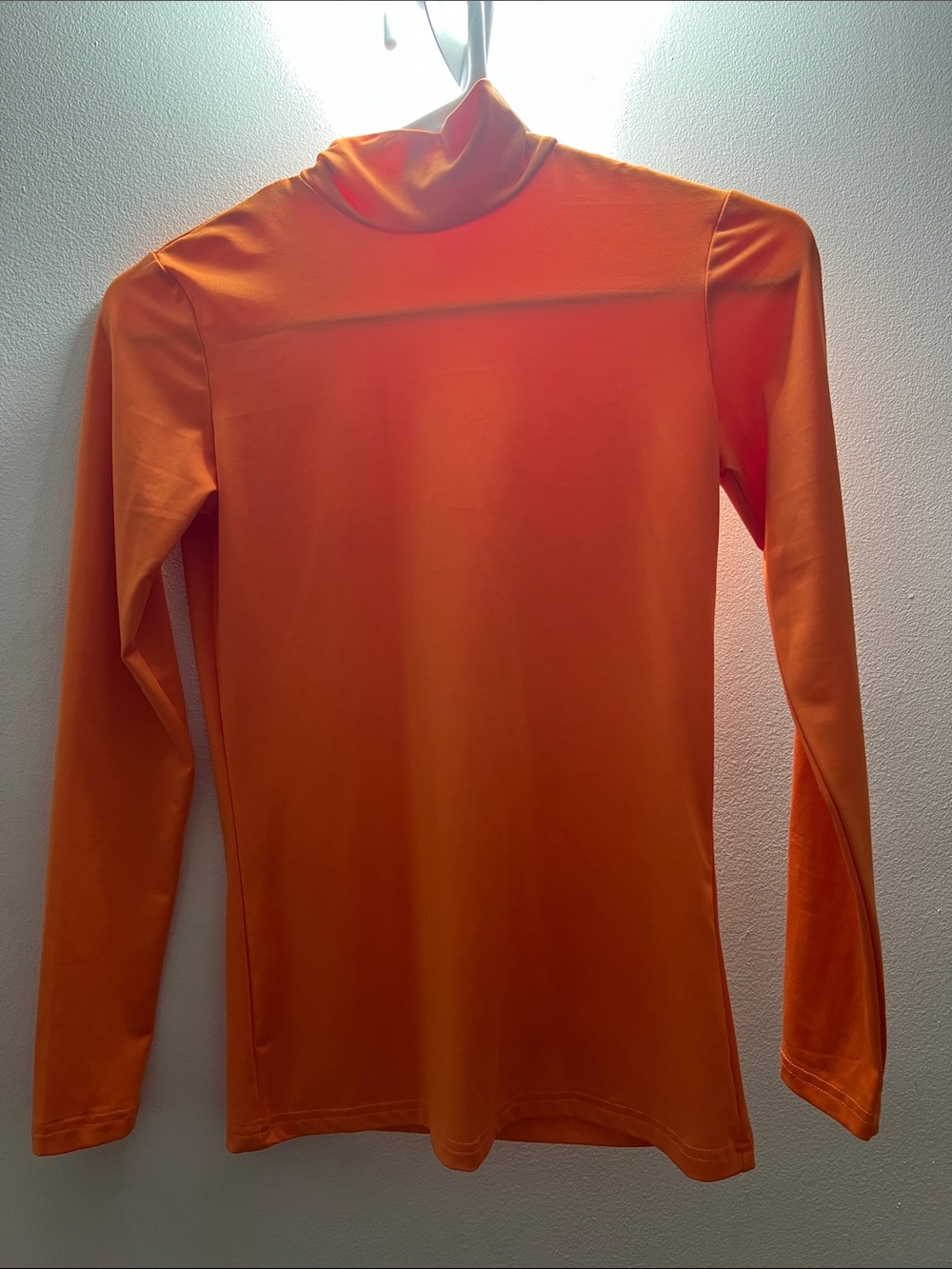 SHEIN Orange Long-Sleeve Turtleneck Top